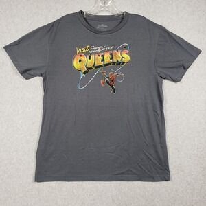 Marvel Lootwear Men L Gray Spider-Man Visit Queens Graphic T-Shirt Comic Core